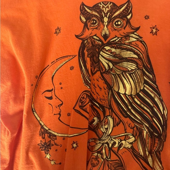 WhimsiGoth Orange Owl Graphic - Picture 2 of 3